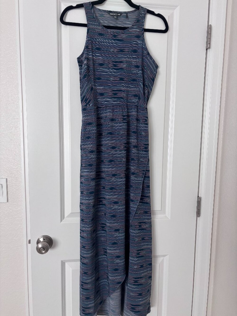 Toad & Co Sunkissed Maxi Dress - Size XS - Blue Geometric Pattern